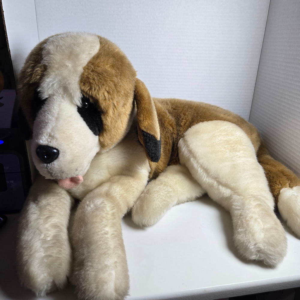 St. Bernard Dog Realistic 23 Inch Plush Stuffed Animal Floppy Hugfun 2009